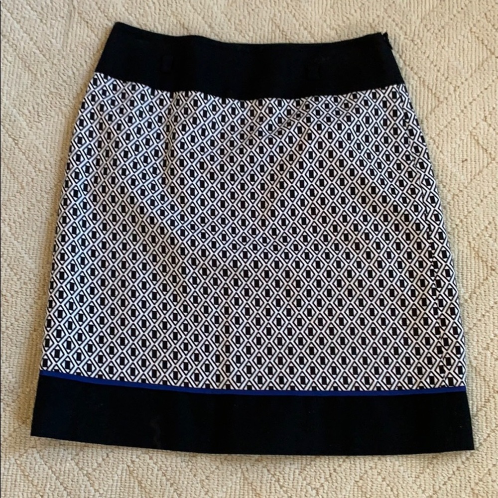 Cotton and silk black and white ann Taylor skirt